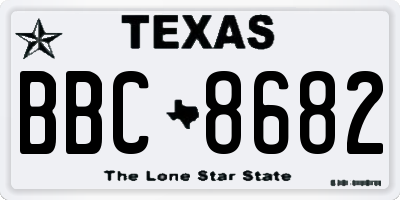 TX license plate BBC8682