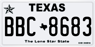 TX license plate BBC8683