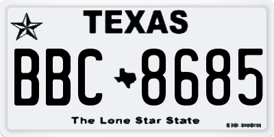 TX license plate BBC8685