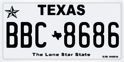 TX license plate BBC8686