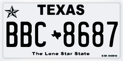 TX license plate BBC8687