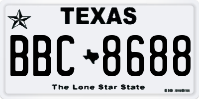 TX license plate BBC8688