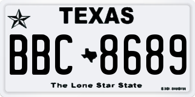 TX license plate BBC8689