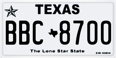 TX license plate BBC8700