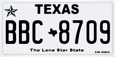 TX license plate BBC8709