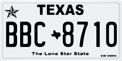 TX license plate BBC8710