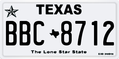 TX license plate BBC8712