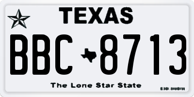 TX license plate BBC8713