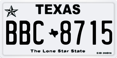 TX license plate BBC8715