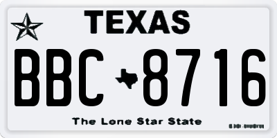 TX license plate BBC8716