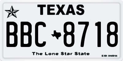 TX license plate BBC8718