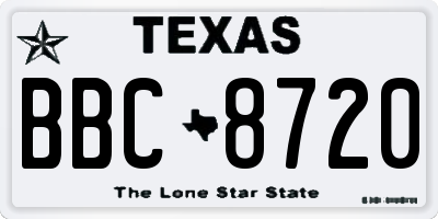 TX license plate BBC8720
