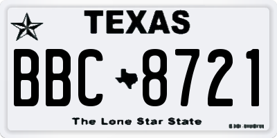 TX license plate BBC8721