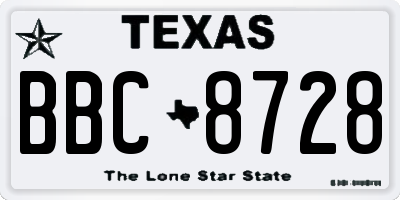 TX license plate BBC8728
