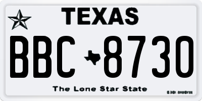 TX license plate BBC8730