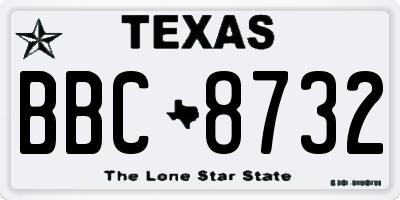 TX license plate BBC8732