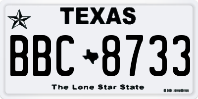 TX license plate BBC8733