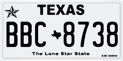 TX license plate BBC8738
