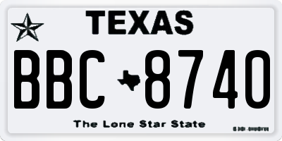 TX license plate BBC8740