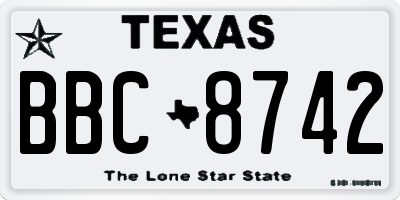 TX license plate BBC8742