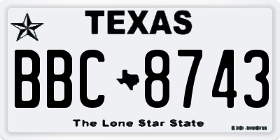 TX license plate BBC8743