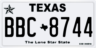 TX license plate BBC8744