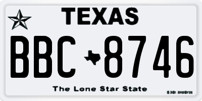 TX license plate BBC8746