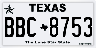 TX license plate BBC8753