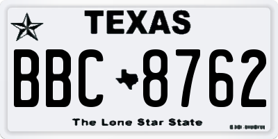 TX license plate BBC8762