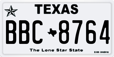 TX license plate BBC8764