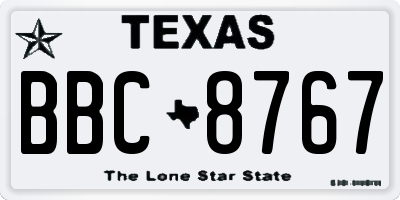 TX license plate BBC8767