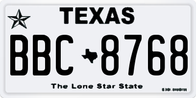 TX license plate BBC8768