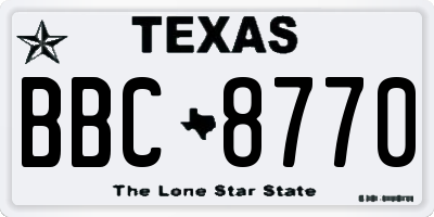 TX license plate BBC8770
