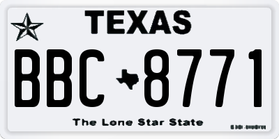 TX license plate BBC8771