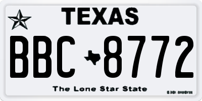 TX license plate BBC8772