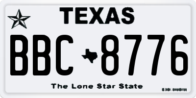 TX license plate BBC8776