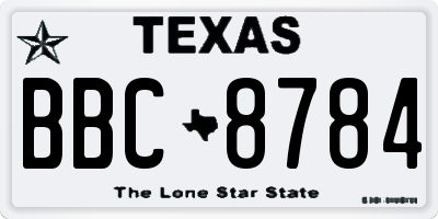 TX license plate BBC8784