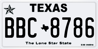 TX license plate BBC8786