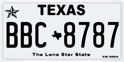 TX license plate BBC8787
