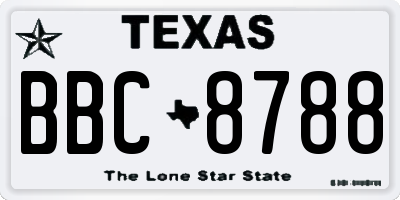 TX license plate BBC8788