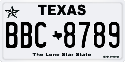 TX license plate BBC8789