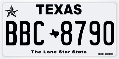 TX license plate BBC8790