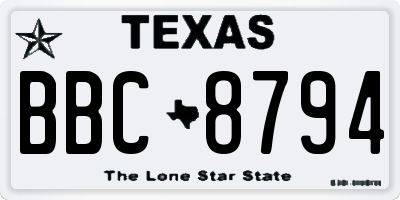 TX license plate BBC8794