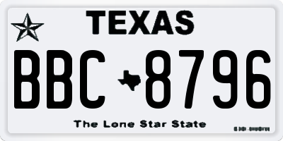 TX license plate BBC8796
