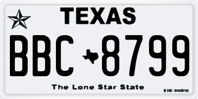TX license plate BBC8799