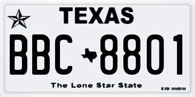 TX license plate BBC8801