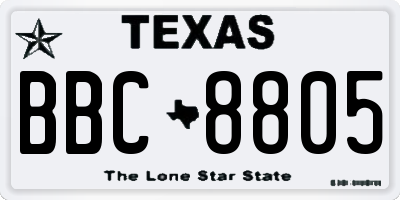TX license plate BBC8805