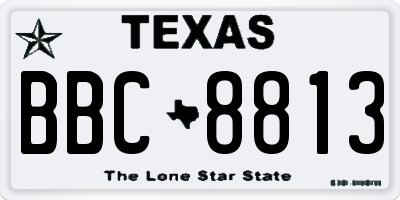TX license plate BBC8813