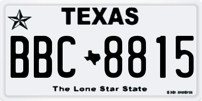 TX license plate BBC8815