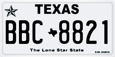 TX license plate BBC8821